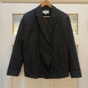 Michelle Mason Elegant Black Leopard Women's Blazer
